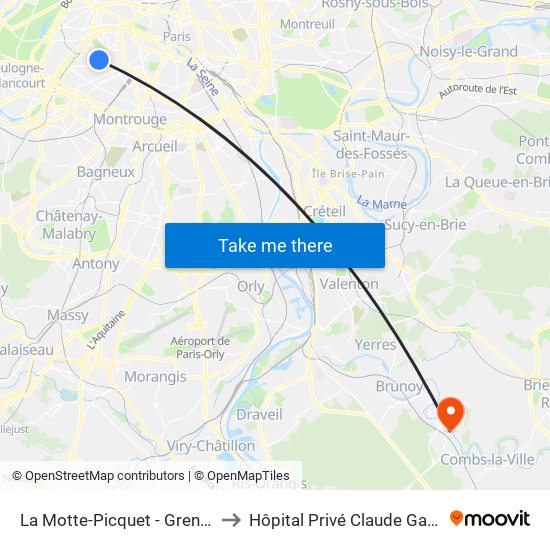 La Motte-Picquet - Grenelle to Hôpital Privé Claude Galien map