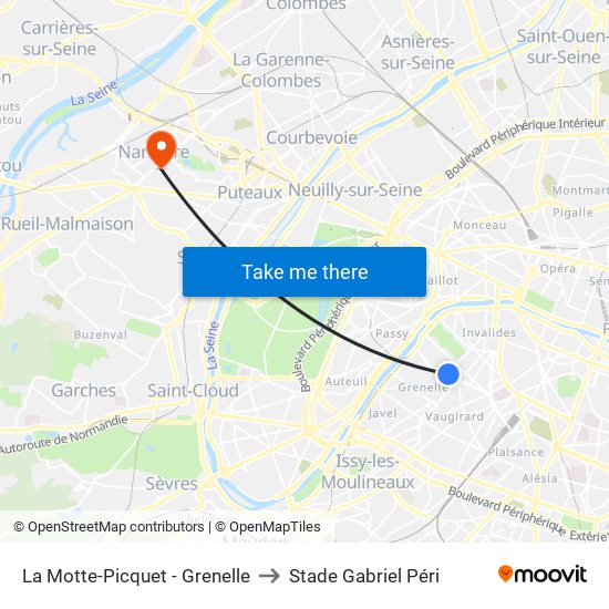 La Motte-Picquet - Grenelle to Stade Gabriel Péri map