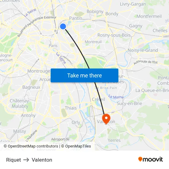 Riquet to Valenton map