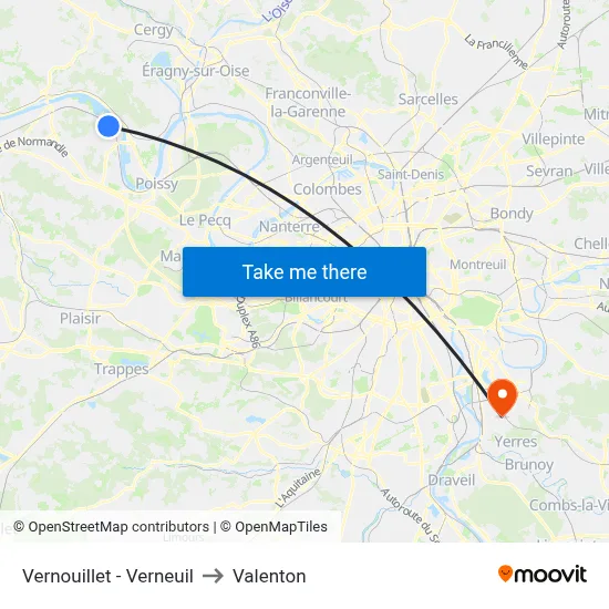 Vernouillet - Verneuil to Valenton map