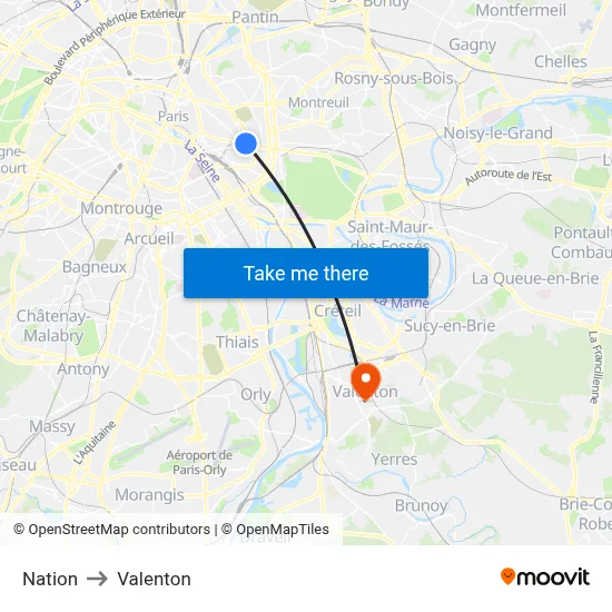 Nation to Valenton map