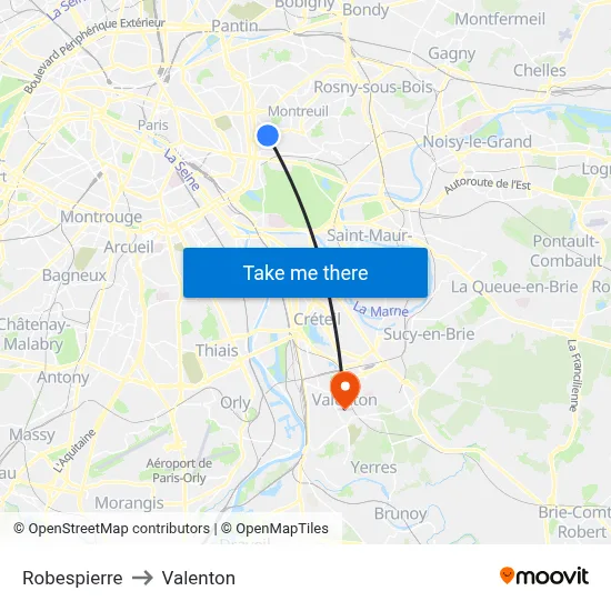 Robespierre to Valenton map