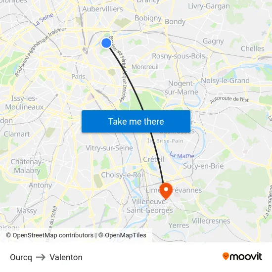 Ourcq to Valenton map