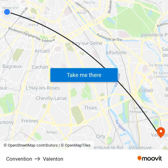 Convention to Valenton map