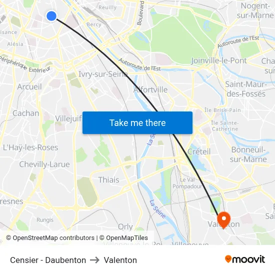 Censier - Daubenton to Valenton map