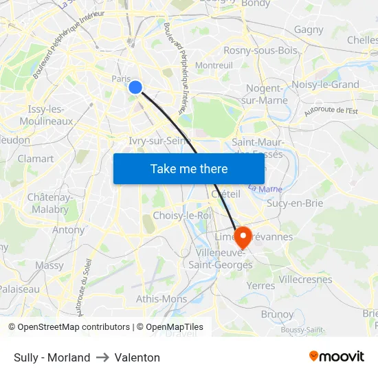 Sully - Morland to Valenton map
