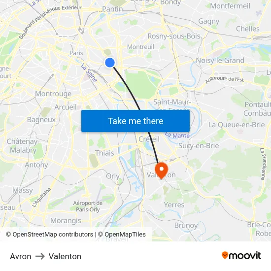 Avron to Valenton map
