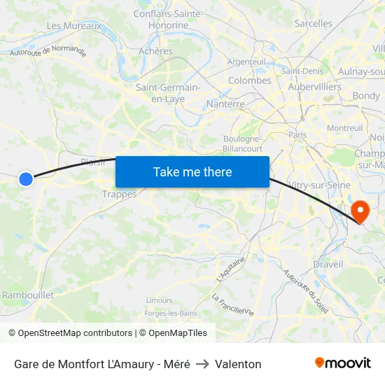 Gare de Montfort L'Amaury - Méré to Valenton map