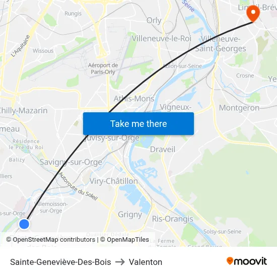 Sainte-Geneviève-Des-Bois to Valenton map