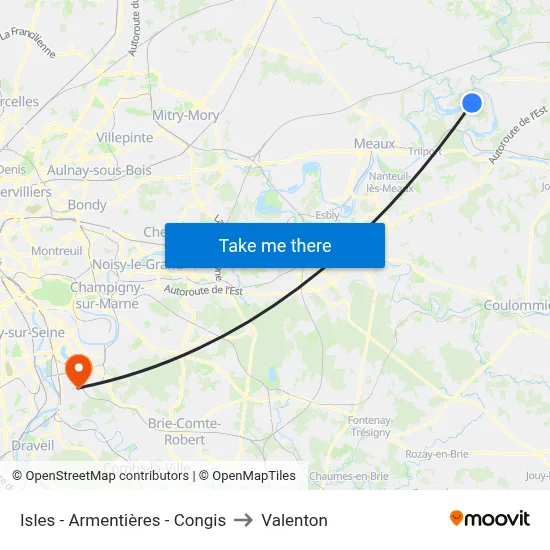 Isles - Armentières - Congis to Valenton map