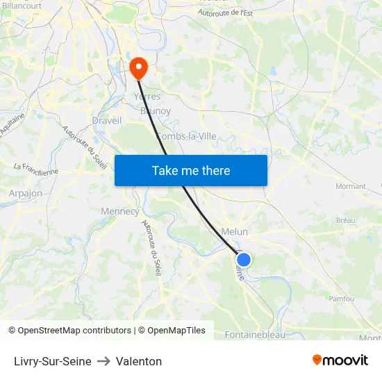 Livry-Sur-Seine to Valenton map
