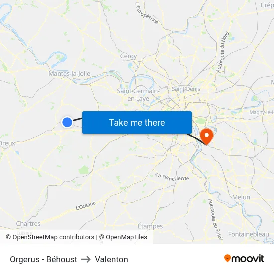 Orgerus - Béhoust to Valenton map