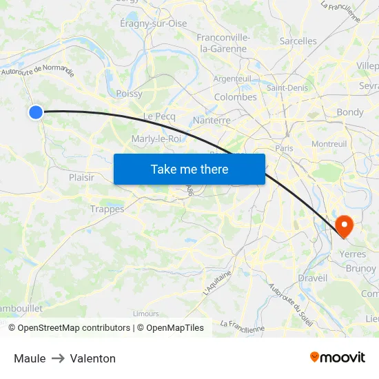 Maule to Valenton map