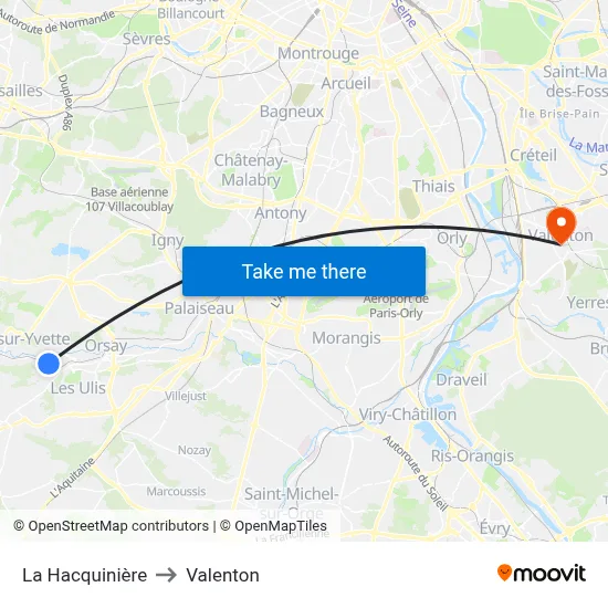 La Hacquinière to Valenton map