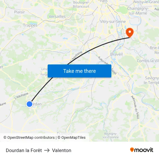 Dourdan la Forêt to Valenton map