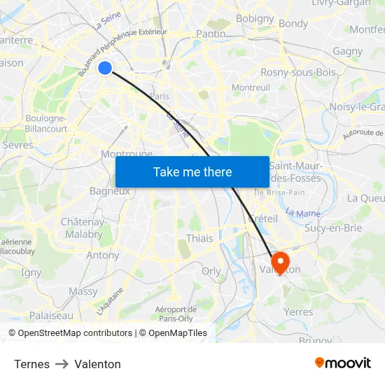 Ternes to Valenton map