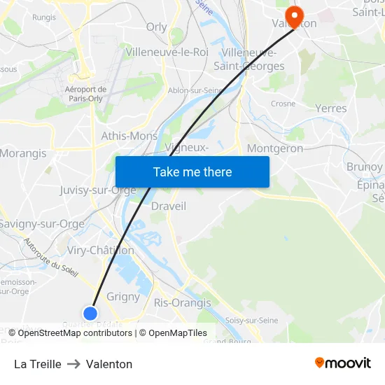 La Treille to Valenton map