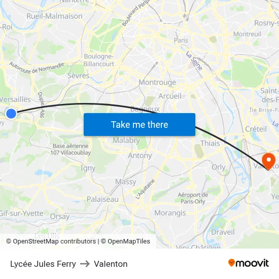 Lycée Jules Ferry to Valenton map