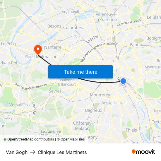 Van Gogh to Clinique Les Martinets map