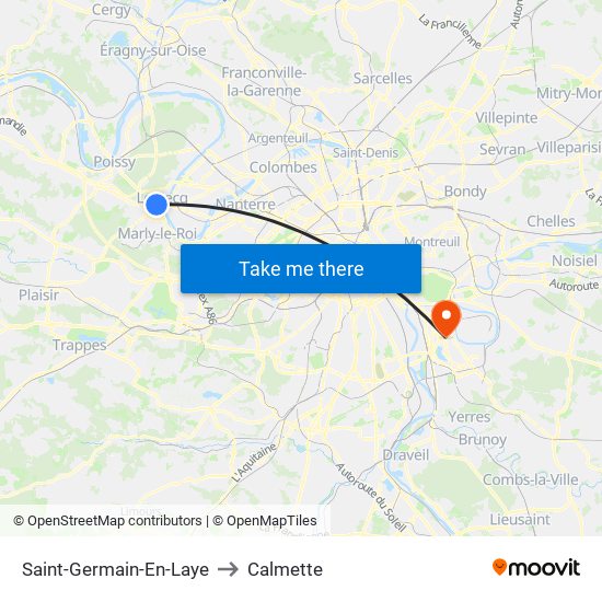 Saint-Germain-En-Laye to Calmette map