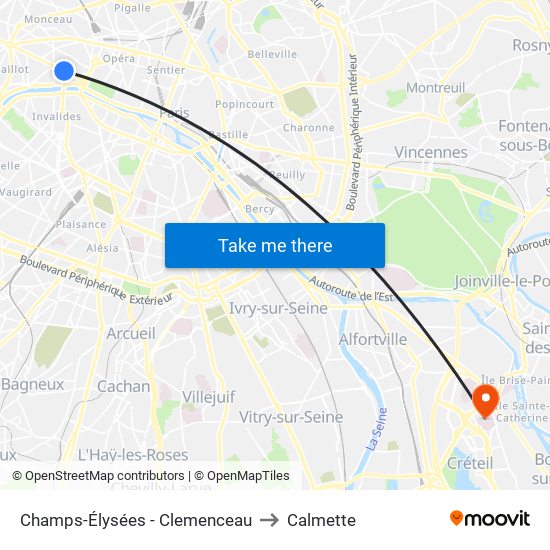 Champs-Élysées - Clemenceau to Calmette map