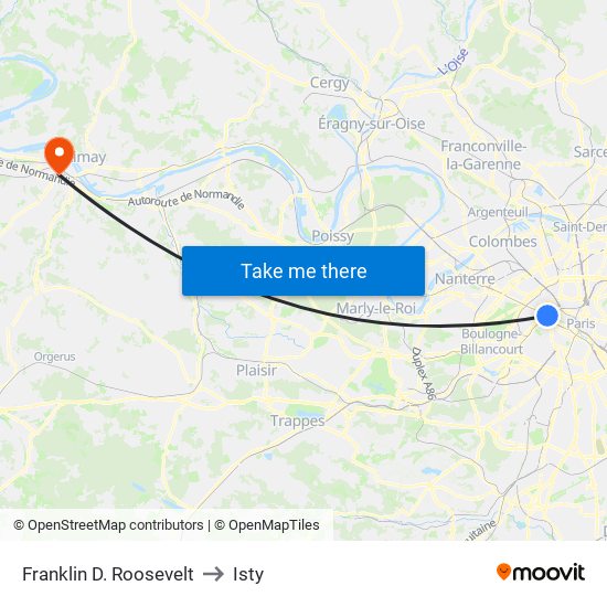 Franklin D. Roosevelt to Isty map