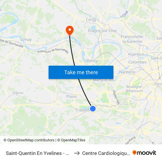 Saint-Quentin En Yvelines - Montigny-Le-Bretonneux to Centre Cardiologique D'Évecquemont map
