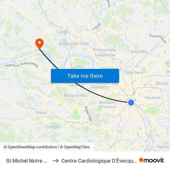 St Michel Notre Dame to Centre Cardiologique D'Évecquemont map