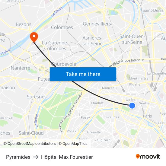 Pyramides to Hôpital Max Fourestier map