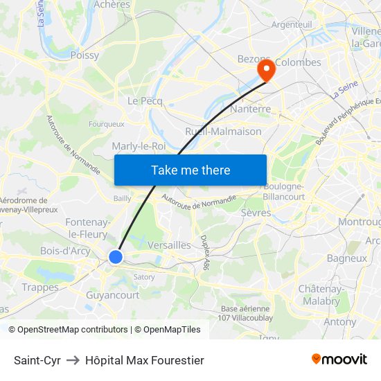 Saint-Cyr to Hôpital Max Fourestier map