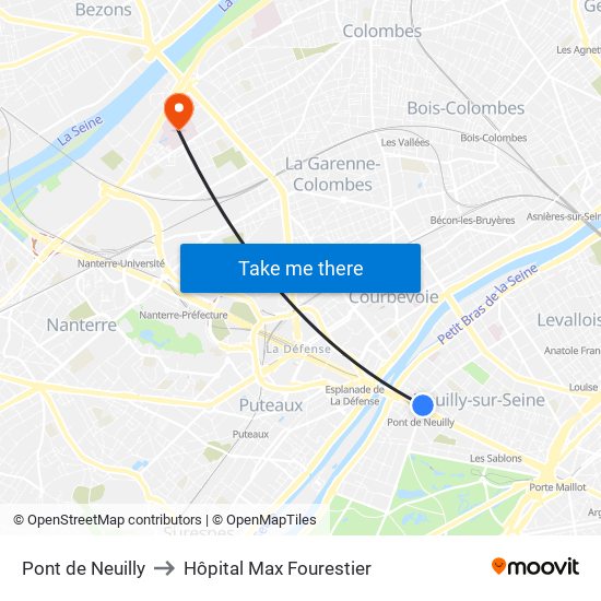 Pont de Neuilly to Hôpital Max Fourestier map