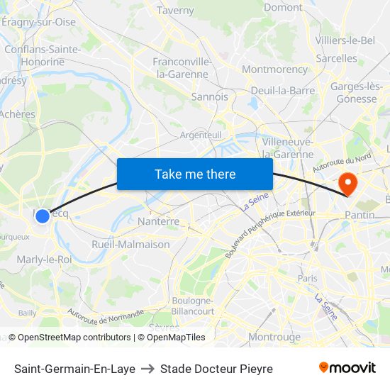 Saint-Germain-En-Laye to Stade Docteur Pieyre map
