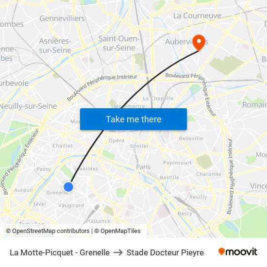 La Motte-Picquet - Grenelle to Stade Docteur Pieyre map