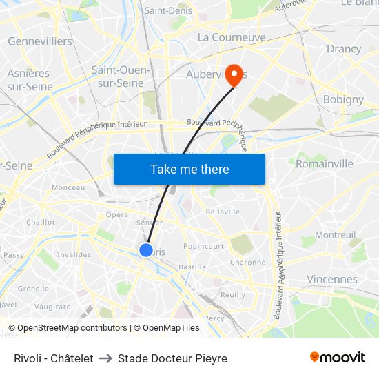 Rivoli - Châtelet to Stade Docteur Pieyre map