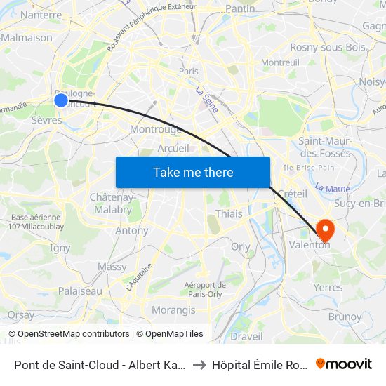 Pont de Saint-Cloud - Albert Kahn to Hôpital Émile Roux map