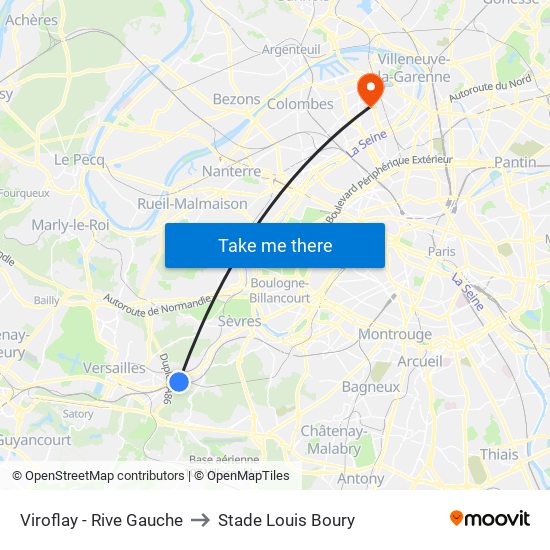 Viroflay - Rive Gauche to Stade Louis Boury map