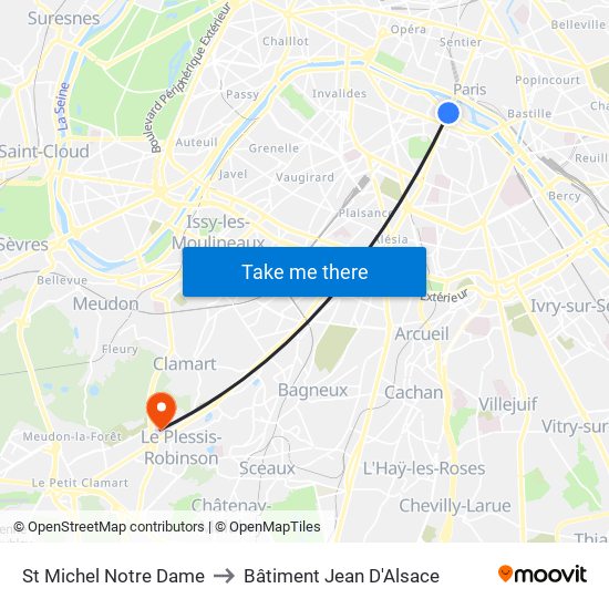 St Michel Notre Dame to Bâtiment Jean D'Alsace map