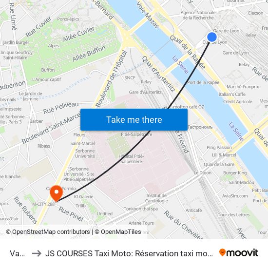 Van Gogh to JS COURSES Taxi Moto: Réservation taxi moto Paris Aéroport Orly Roissy Motorcycle Taxi map