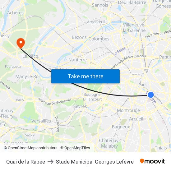 Quai de la Rapée to Stade Municipal Georges Lefèvre map
