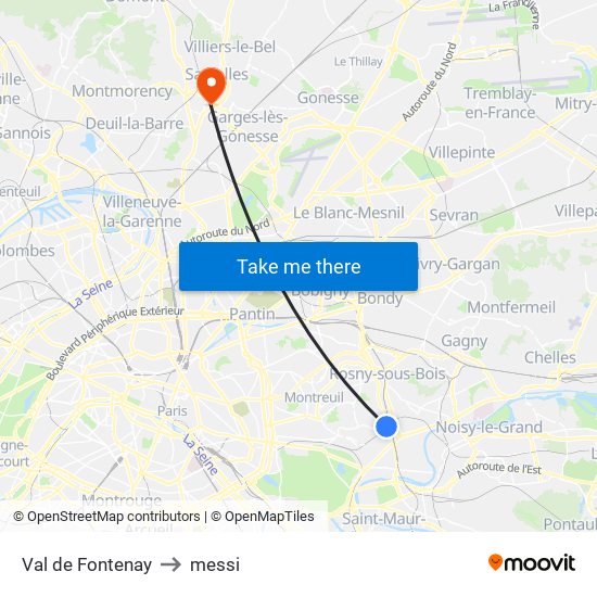 Val de Fontenay to messi map