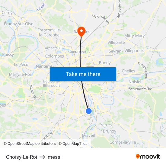 Choisy-Le-Roi to messi map