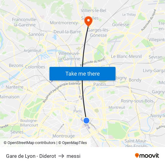 Gare de Lyon - Diderot to messi map