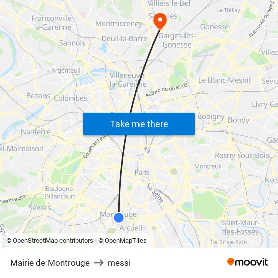 Mairie de Montrouge to messi map