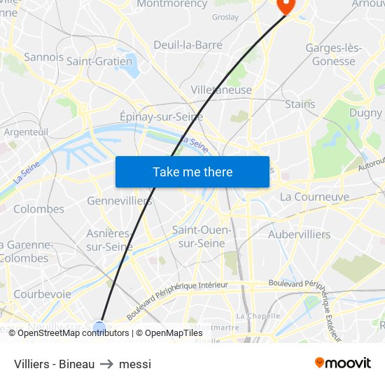Villiers - Bineau to messi map