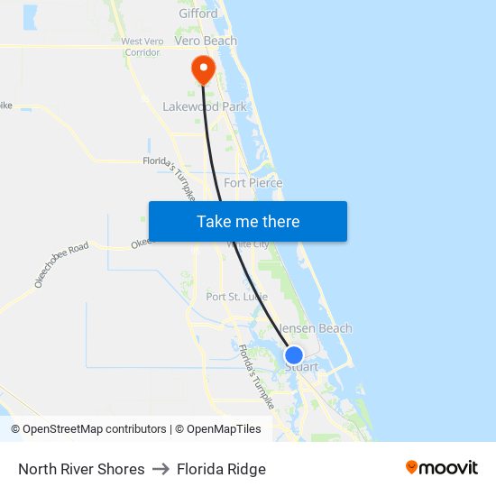 North River Shores to Florida Ridge map