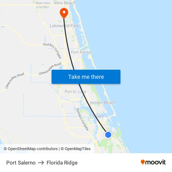 Port Salerno to Florida Ridge map