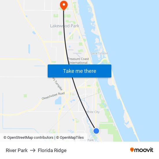 River Park to Florida Ridge map