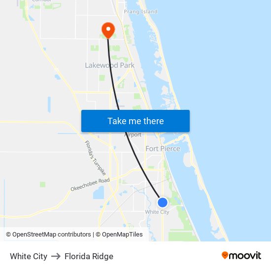 White City to Florida Ridge map