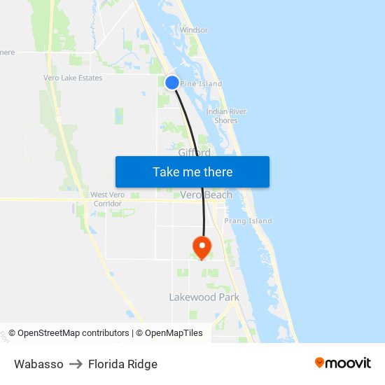Wabasso to Florida Ridge map
