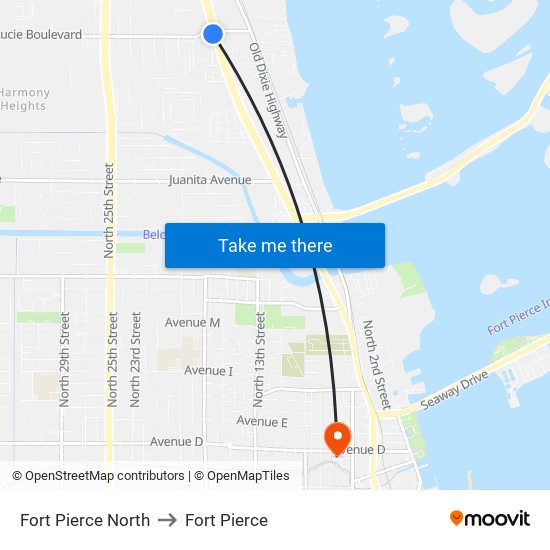 Fort Pierce North to Fort Pierce map